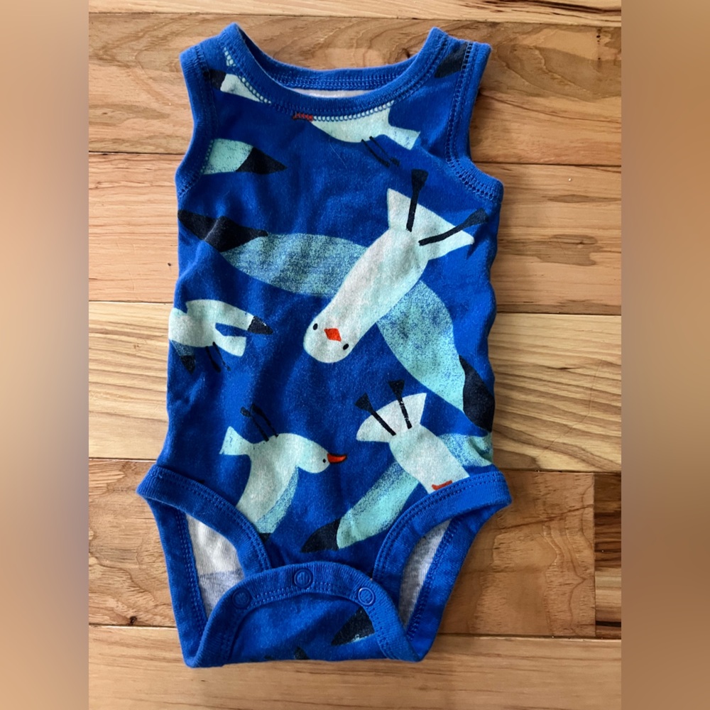 Carter's Blue 3 Month Baby Bodysuit with Fun Print